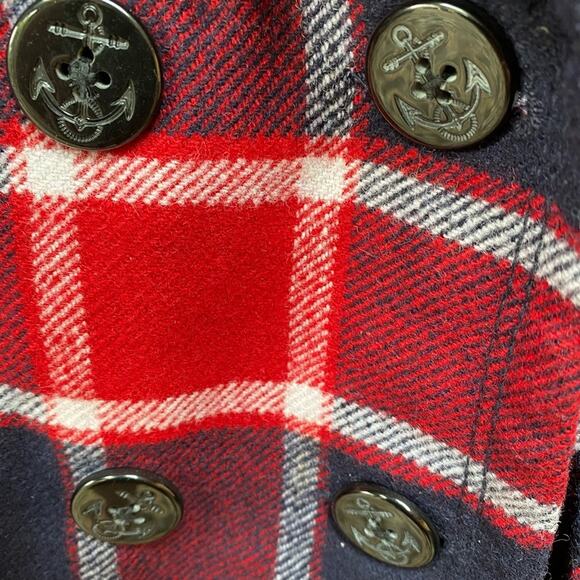 American Eagle Outfitters bold plaid
double breasted peacoat size M Like new - Picture 4 of 9